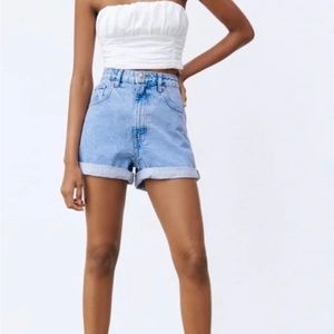 Zara Mom Fit Roller Shorts NWOT